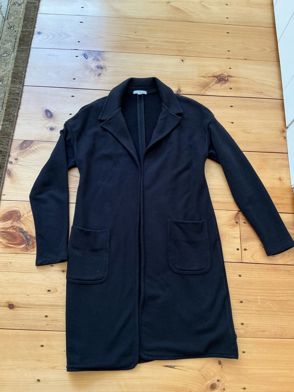 Standard James Perse Black French Terry Open Front Cardigan Jacket - Size 2